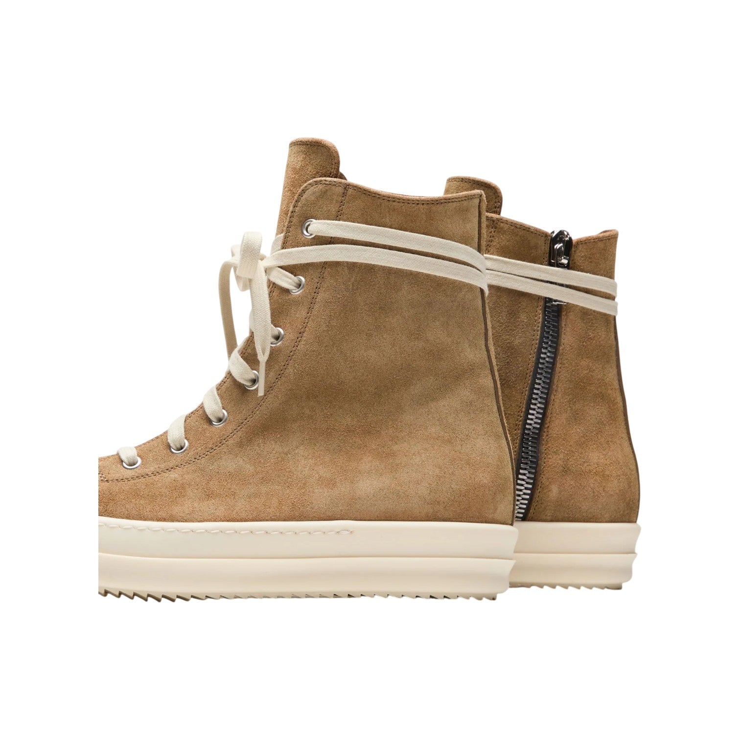 Rick Owens Mainline 'Ramone' Hi Sumi Brown & Milk Sneakers