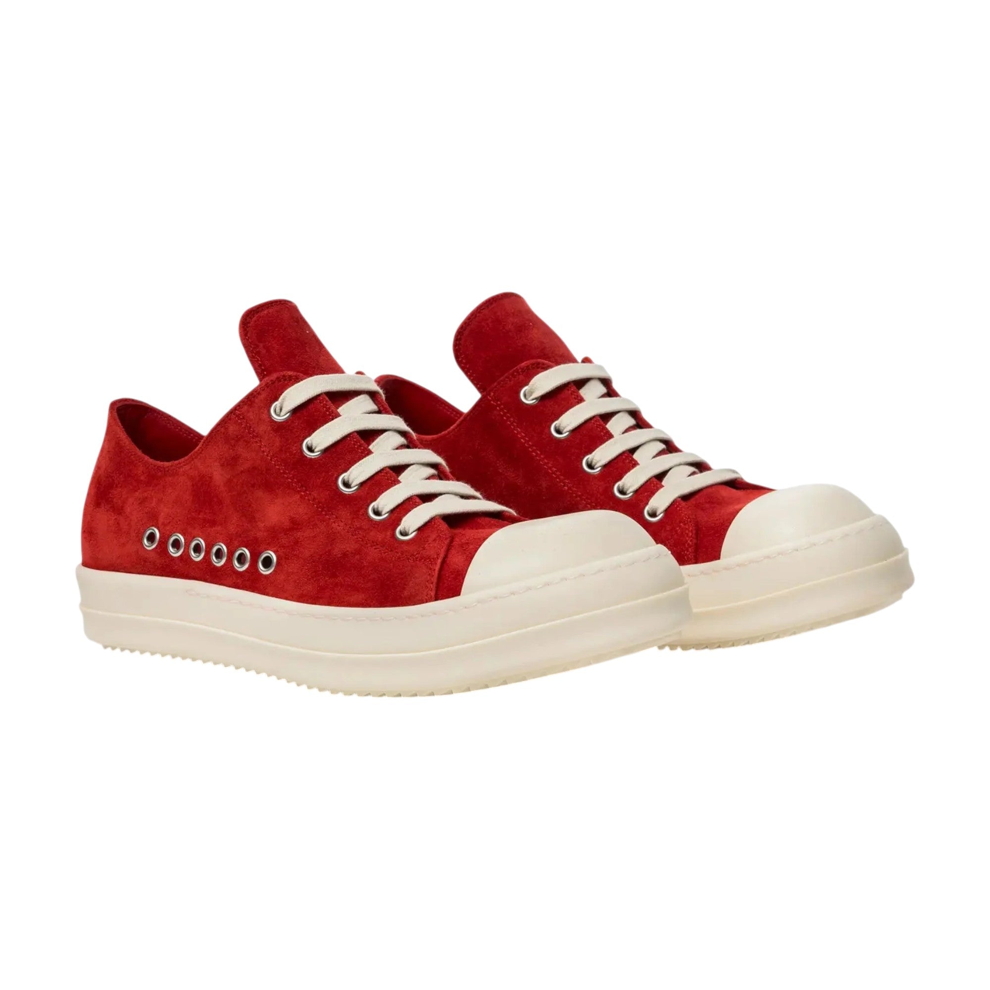Rick Owens Mainline 'Ramone' Low Carnelian & Milk Sneakers