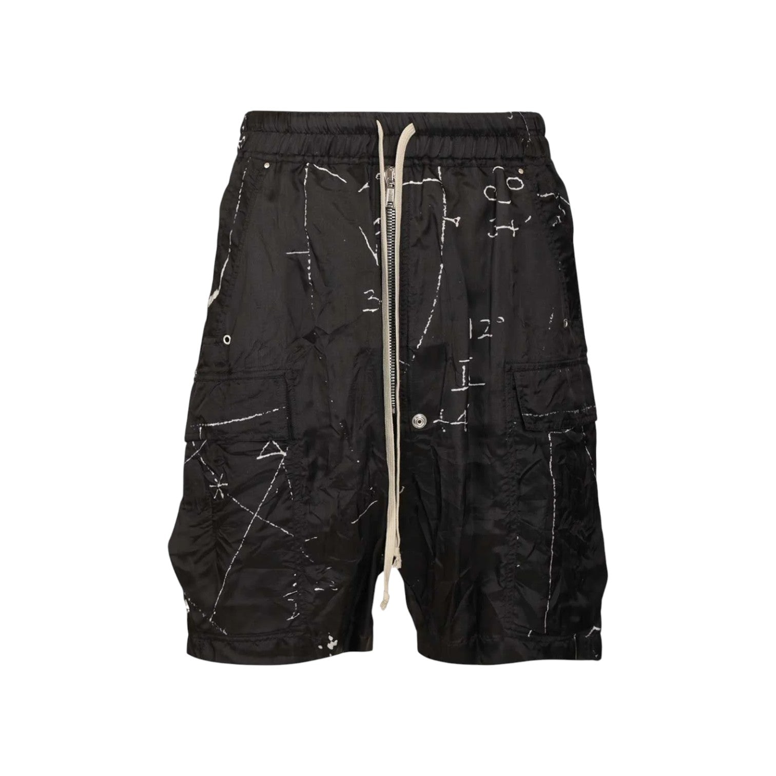 Rick Owens 'Cargobela Graphic' Black Shorts