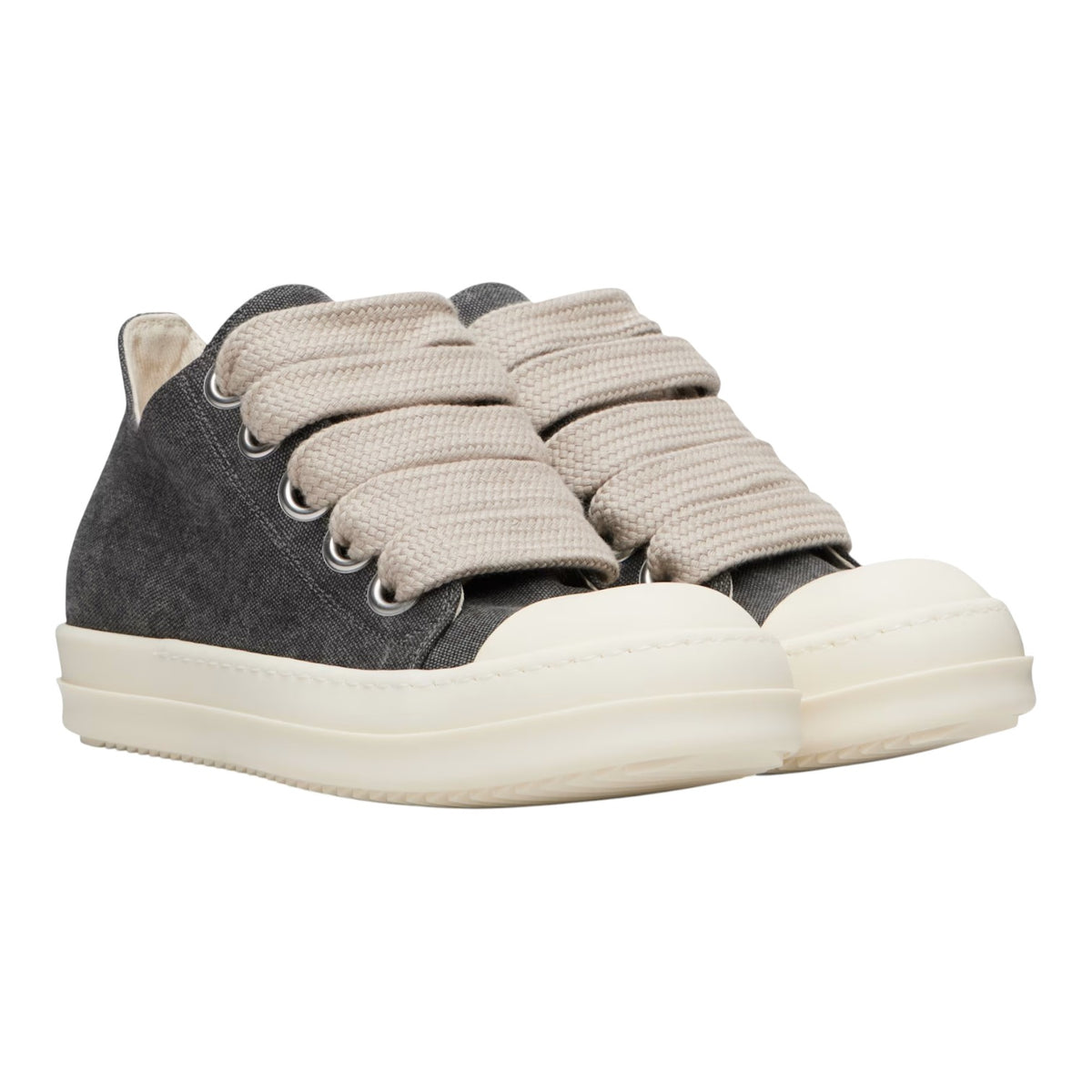 Rick Owens 'DRKSHDW Jumbo Lace' Low Gravel & Milk Sneakers