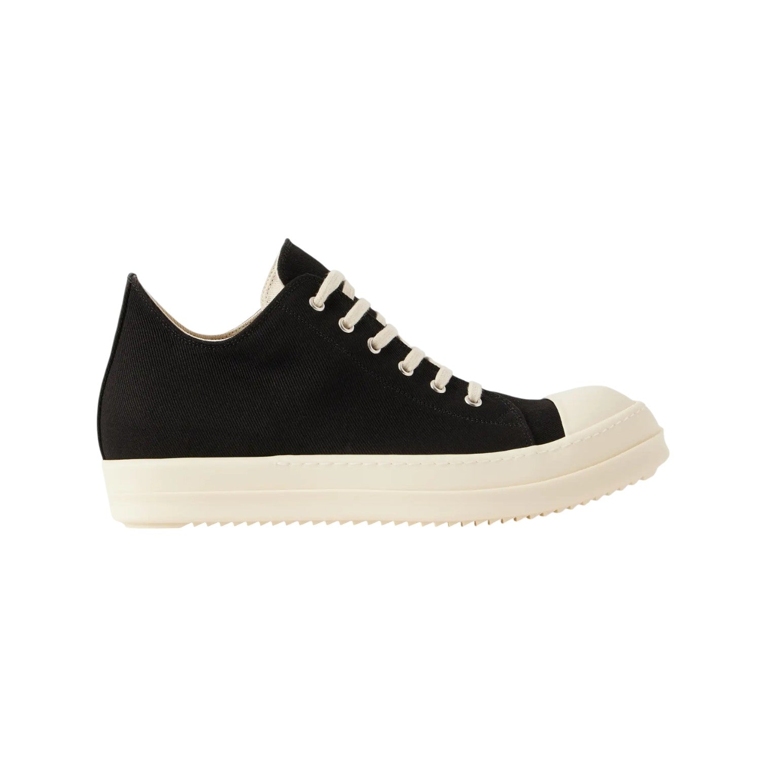 Rick Owens 'DRKSHDWS Ramone' Low Black & Milk Canvas Sneakers