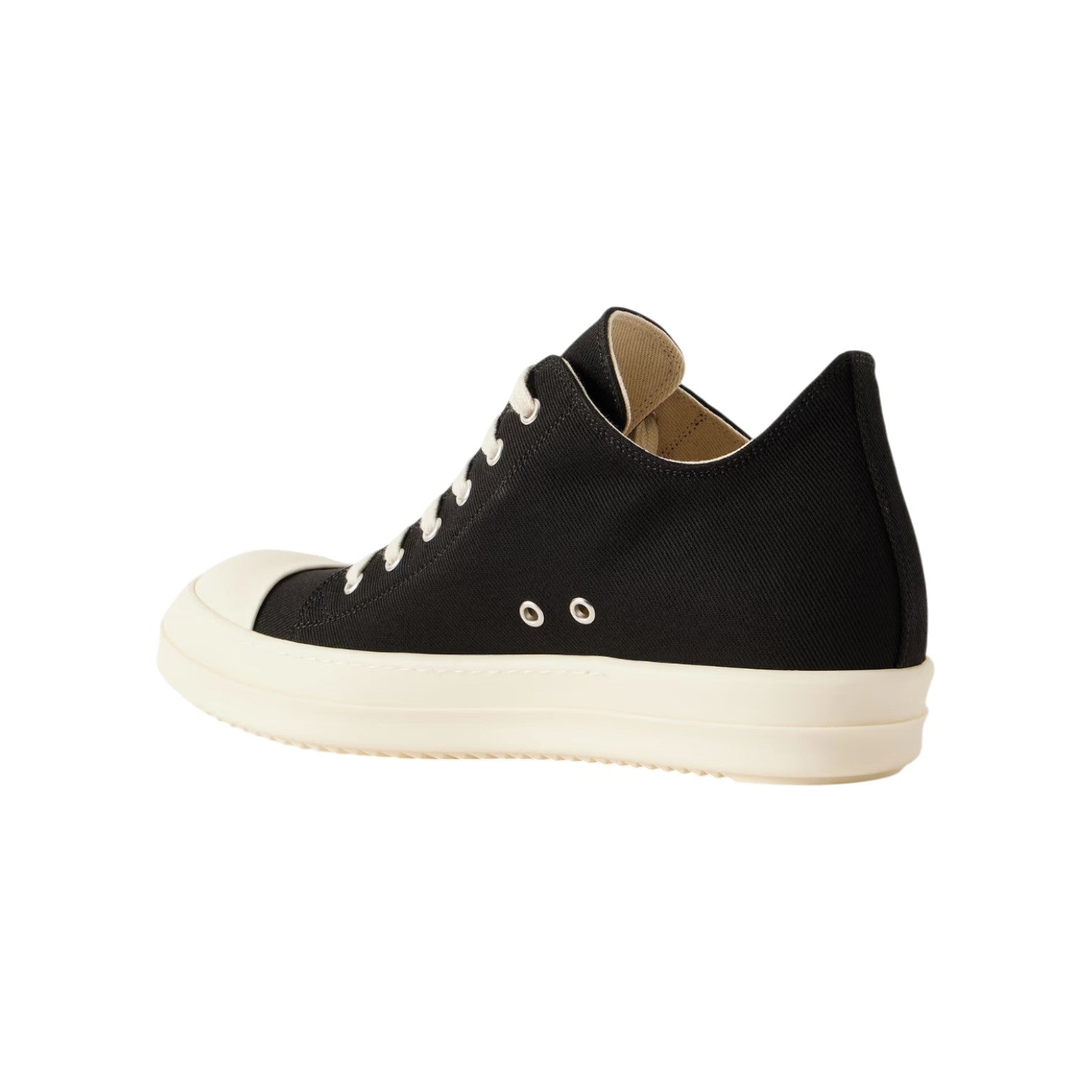 Rick Owens DRKSHDWS 'Ramone' Low Black & Milk Canvas Sneakers