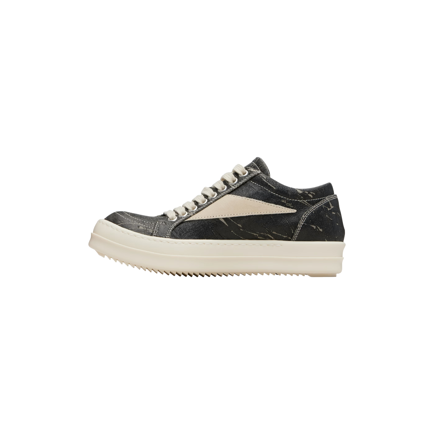 Rick Owens 'DRKSHDW' Black Washed Foil & Milk Sneaker