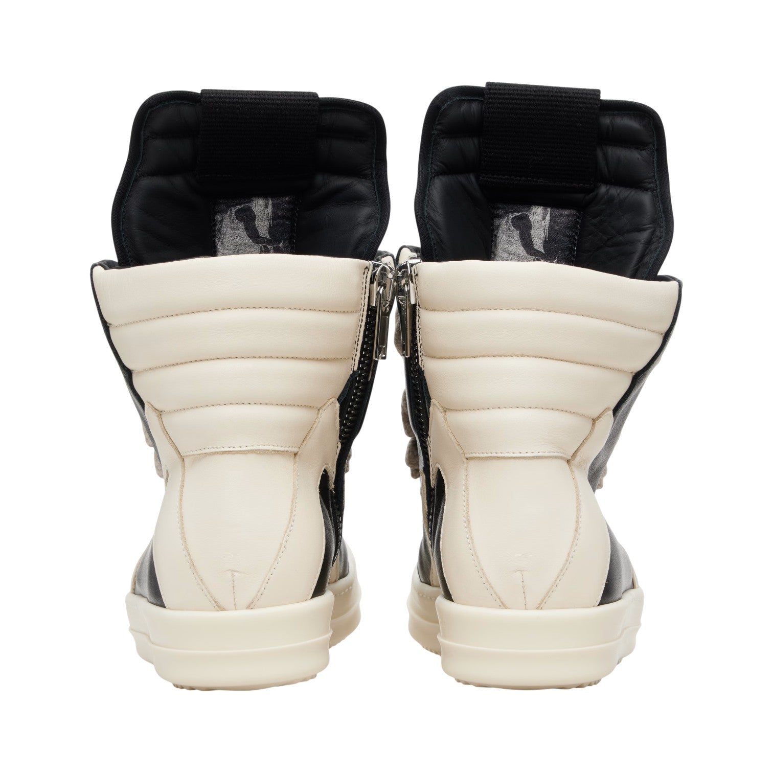 Rick Owens 'Geobasket Jumbo Lace' Hi Black & Milk Sneakers