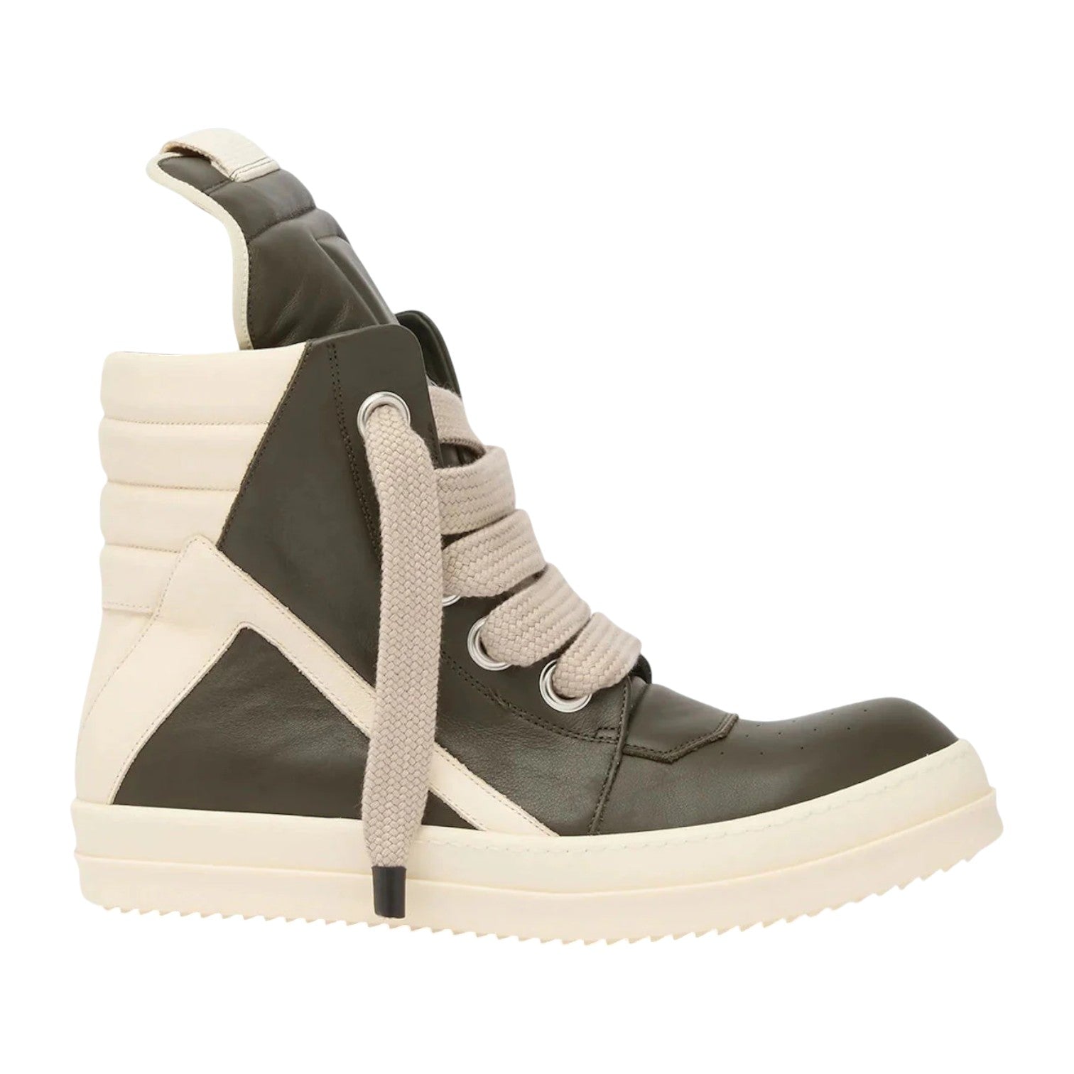 Rick Owens 'Geobasket Jumbo Lace' Hi Forest Green Sneakers