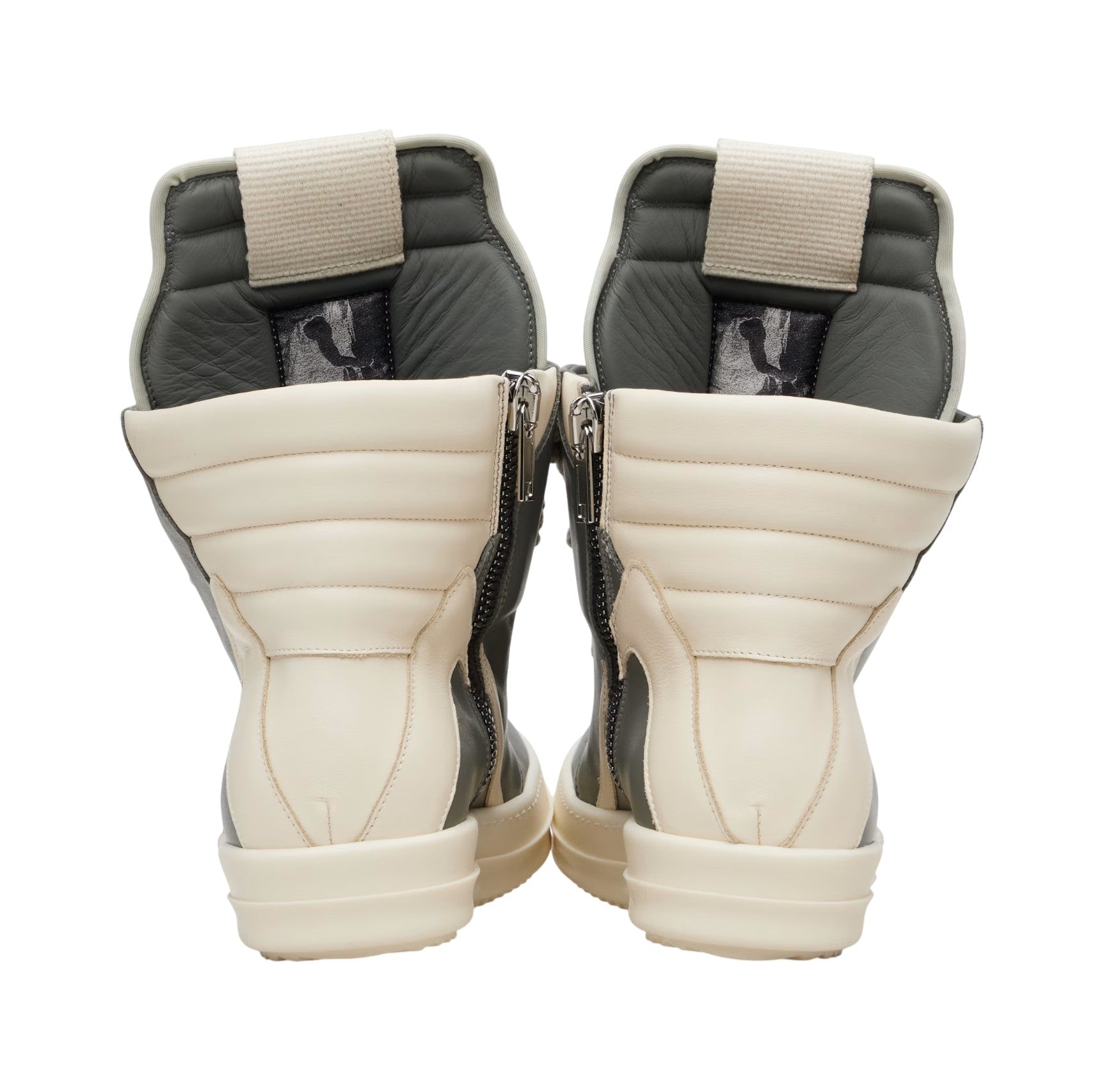 Rick Owens 'Geobasket Jumbo Lace' Hi Grey & Milk Sneakers