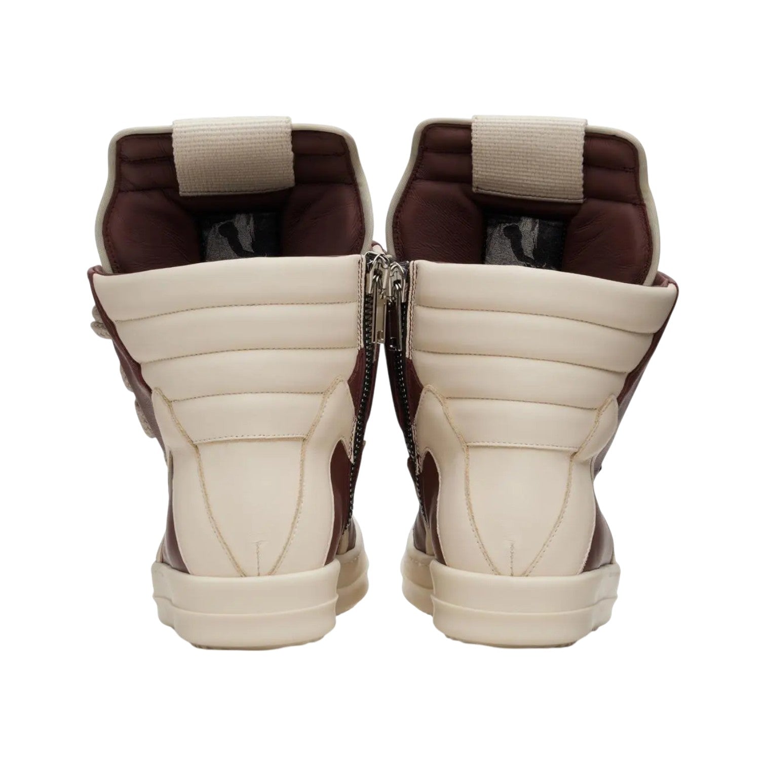 Rick Owens 'Geobasket Jumbo Lace' Hi Maroon & Milk Sneakers