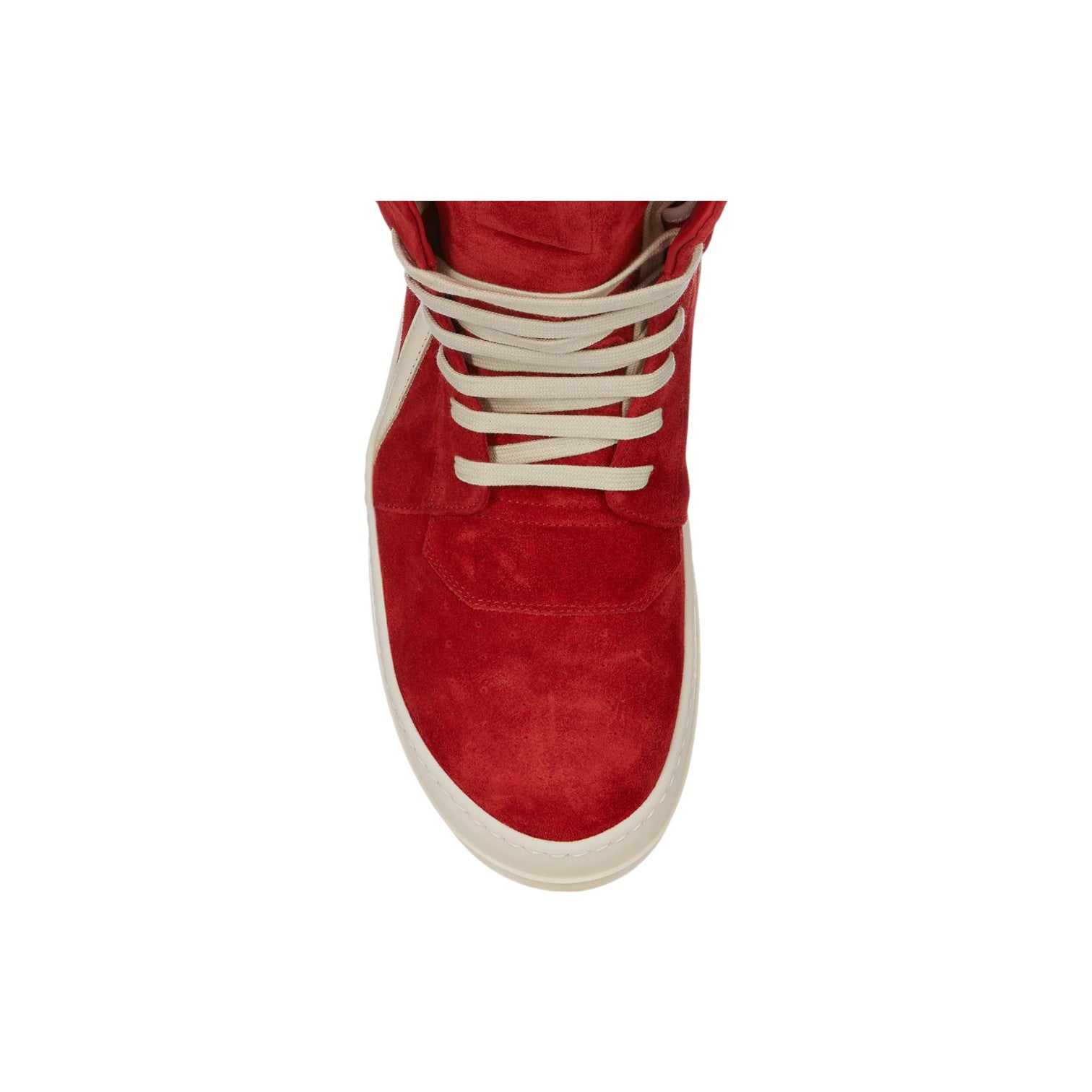 Rick Owens 'Mainline' Geo Basket Red & Milk Suede Sneakers
