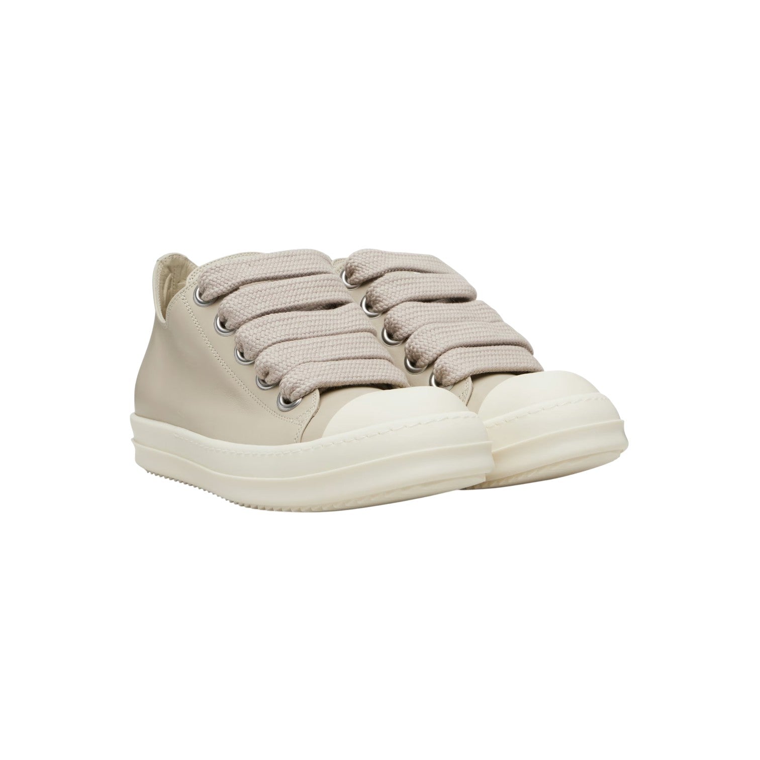 Rick Owens 'Mainline' Jumbo Lace Low Sand & Milk Sneakers