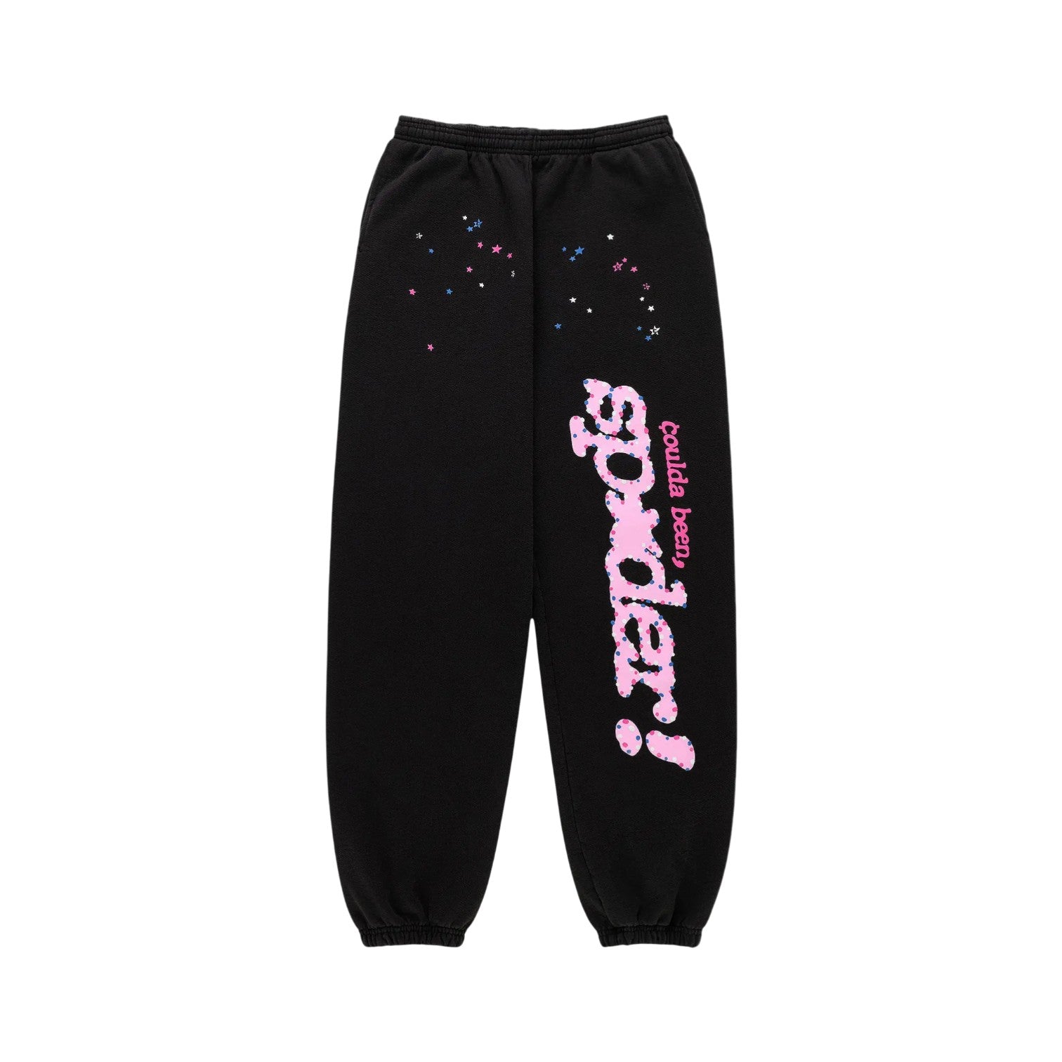 SP5DER 'PUNK V2 Owl' Rhinestone Black & Pink Sweats