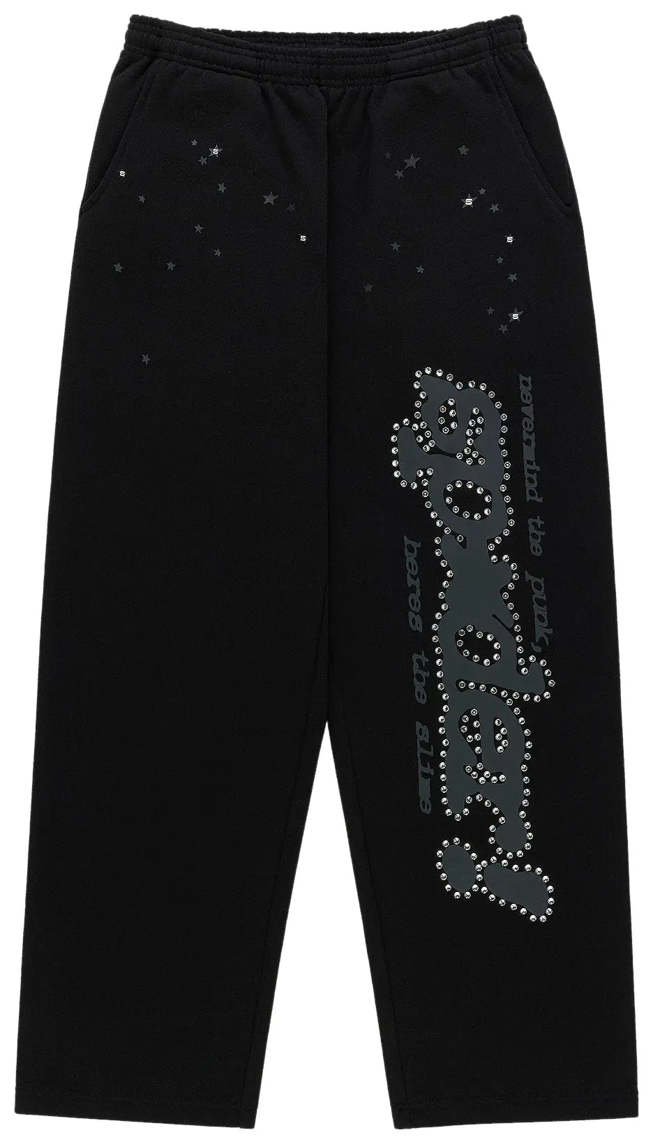SP5DER 'PUNK V2' Rhinestone Black Sweats
