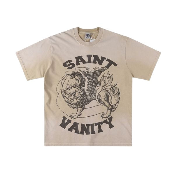 Saint Vanity 'Griffin' Cream & Brown Tee