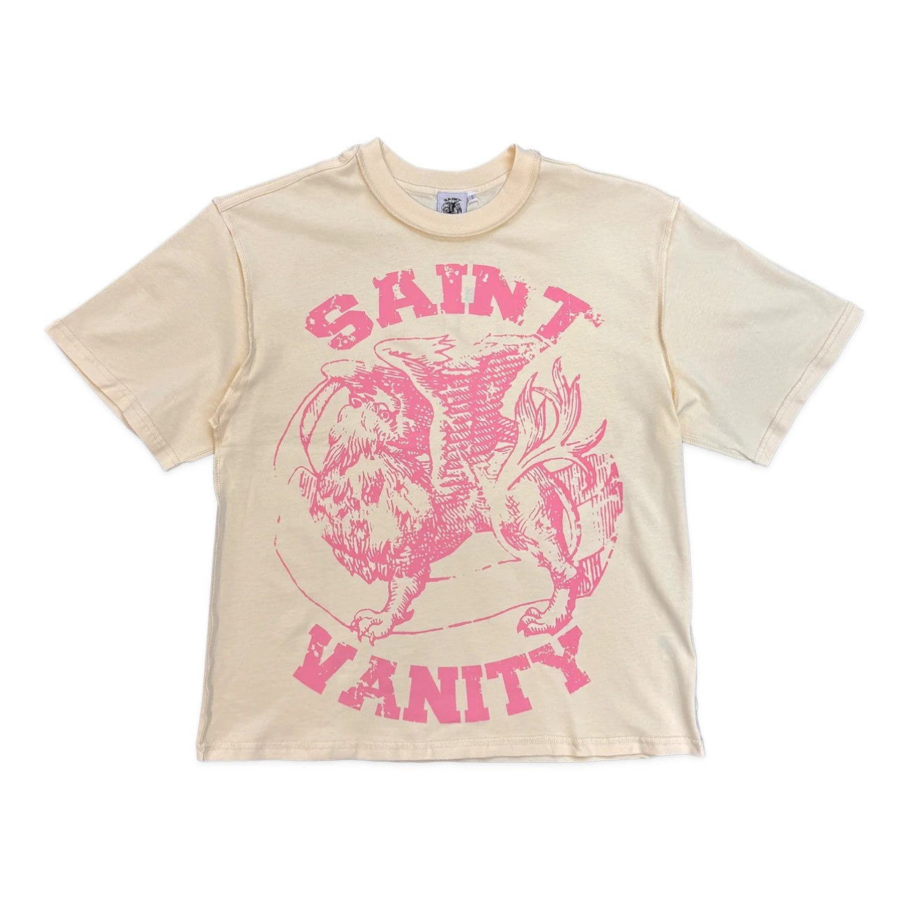 Saint Vanity 'Griffin' Cream & Pink Tee