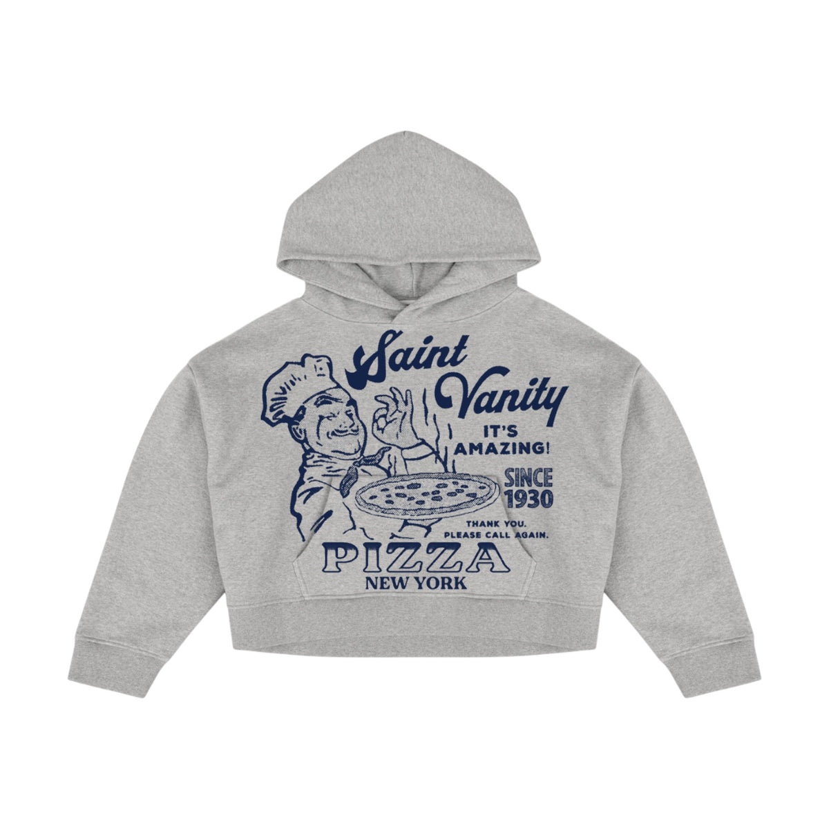 Saint Vanity 'NYC Pizza' Grey & Blue Hoodie