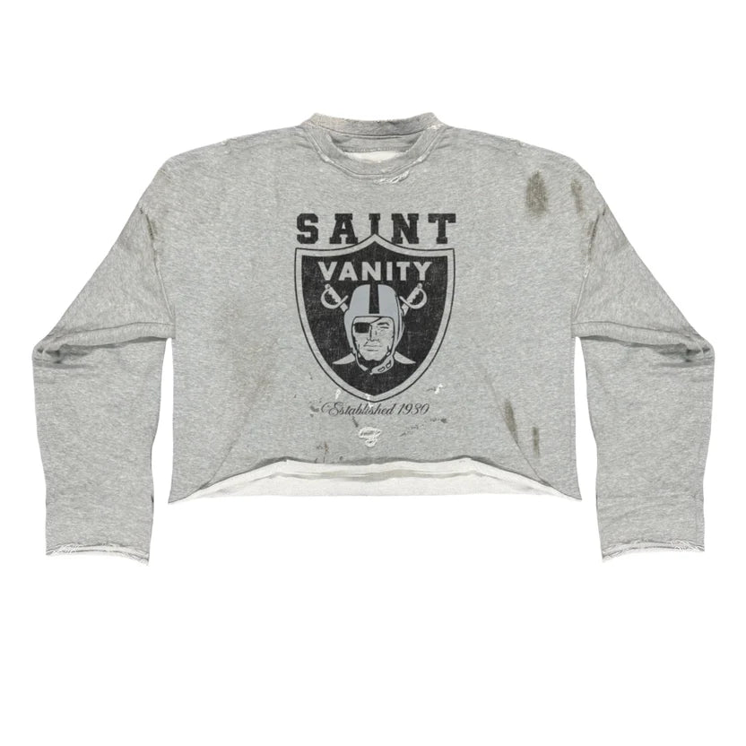 Saint Vanity 'Oakland' Grey & Black Crewneck