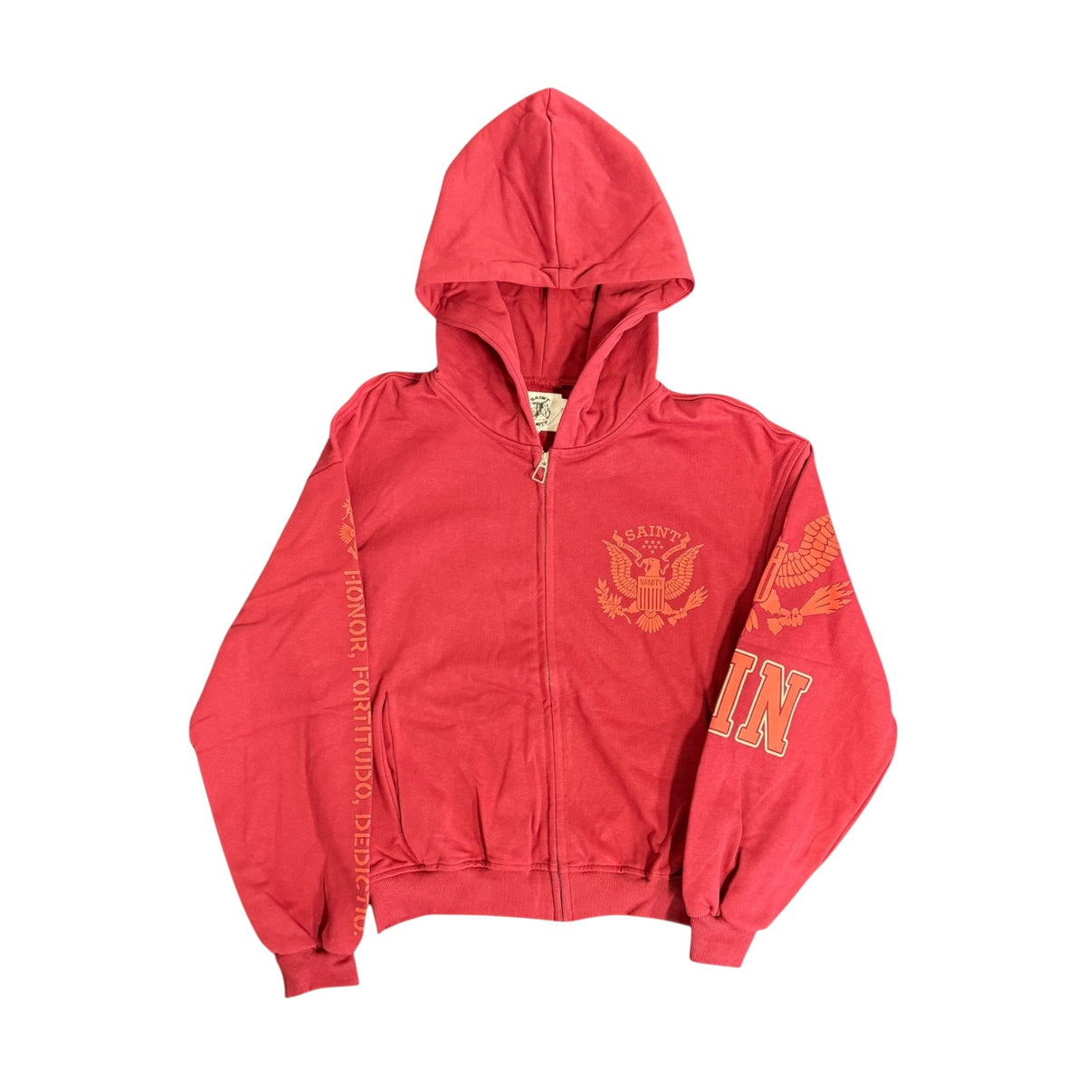 Saint Vanity 'SV Honor' Red Zip Up Hoodie