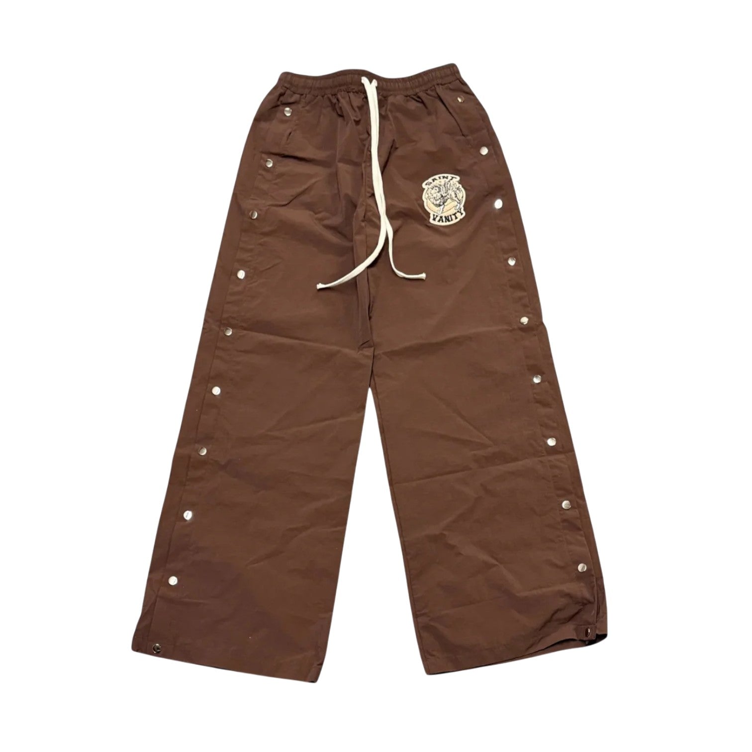 Saint Vanity 'Track' Nylon Brown Pants