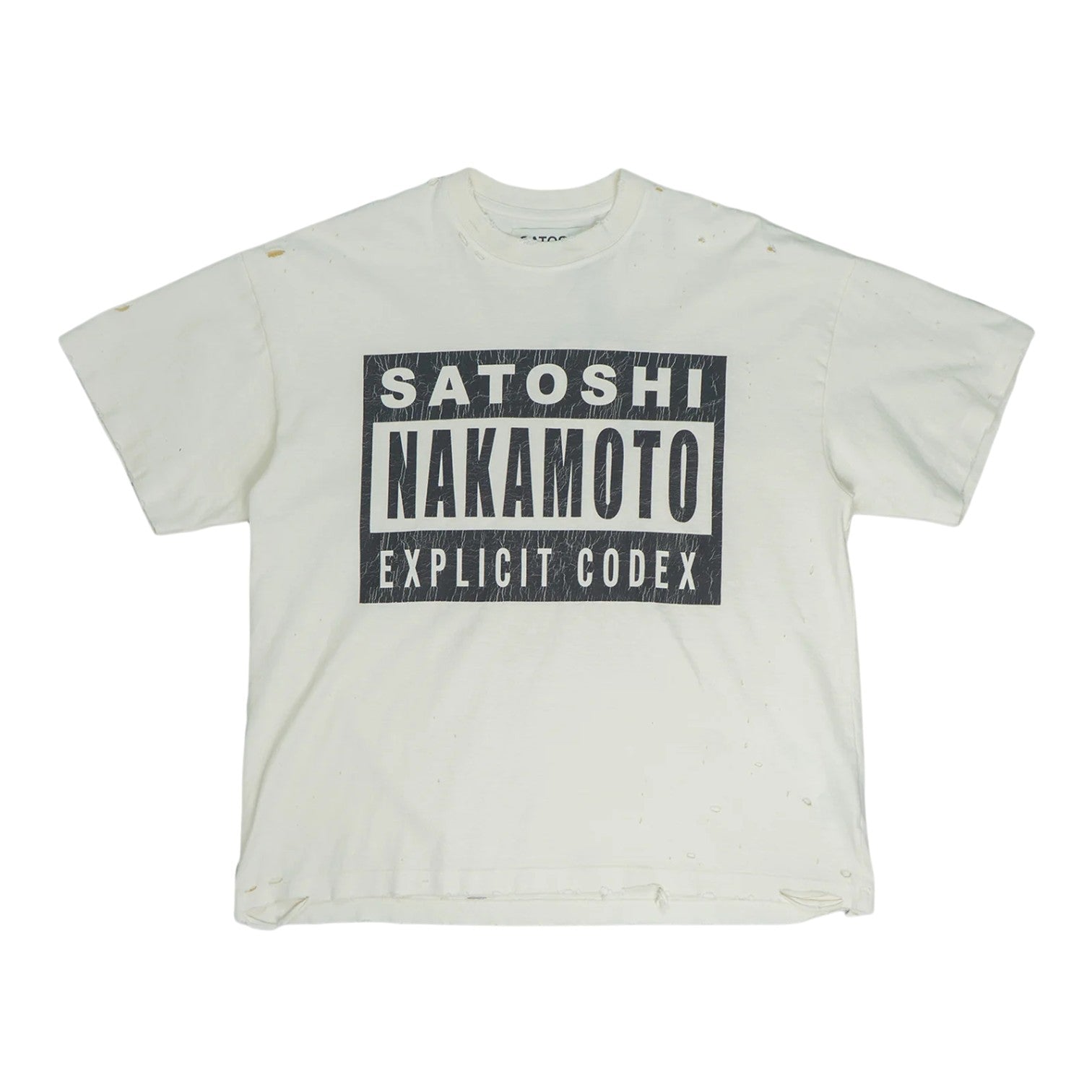 Satoshi Nakamoto 'Explicit Codex' White & Black Tee