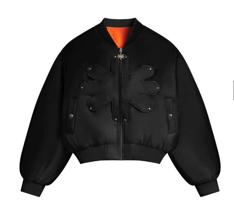 LOST SHDWS 'Reversible Detached' Black Oil Bomber Jacket
