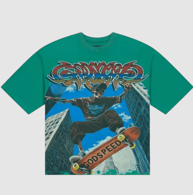 Godspeed Ollie Skate' Green Tee