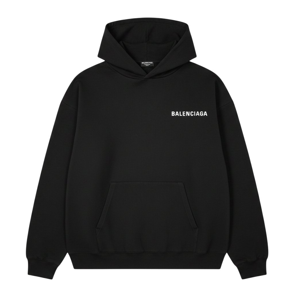 Balenciaga 'Double Sided Logo' Black Hoodie