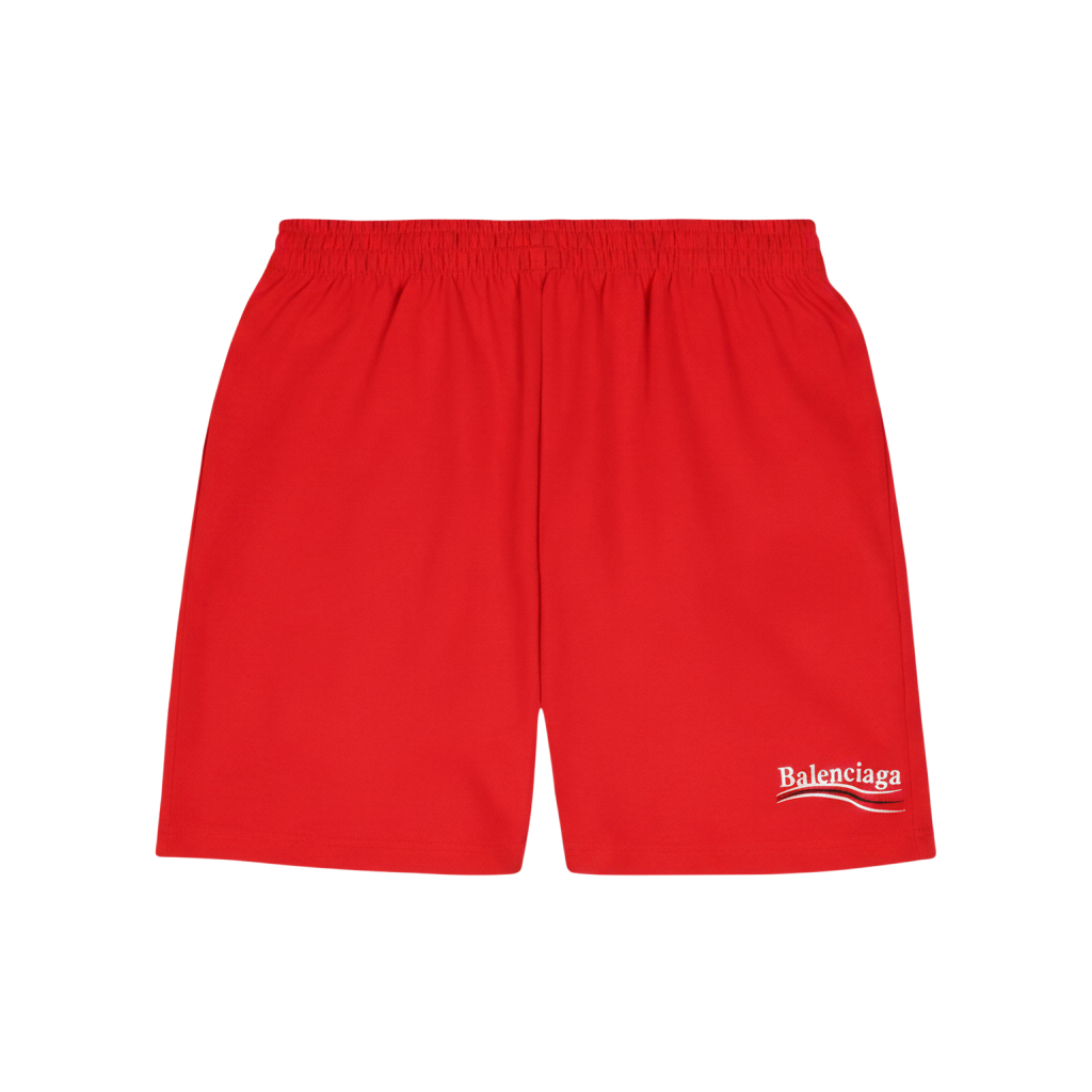 Balenciaga 'Campaign Logo' Red Sweat Shorts
