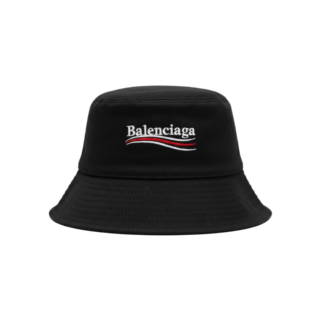 Balenciaga 'Campaign Logo' Fleece Black Bucket Hat
