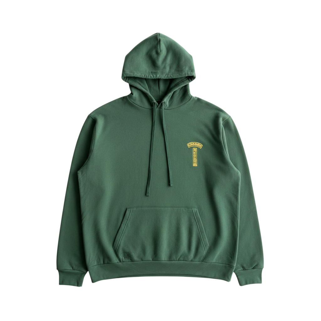 Chrome Hearts 'T-Bar Shoulder Logo' Green & Yellow Hoodie