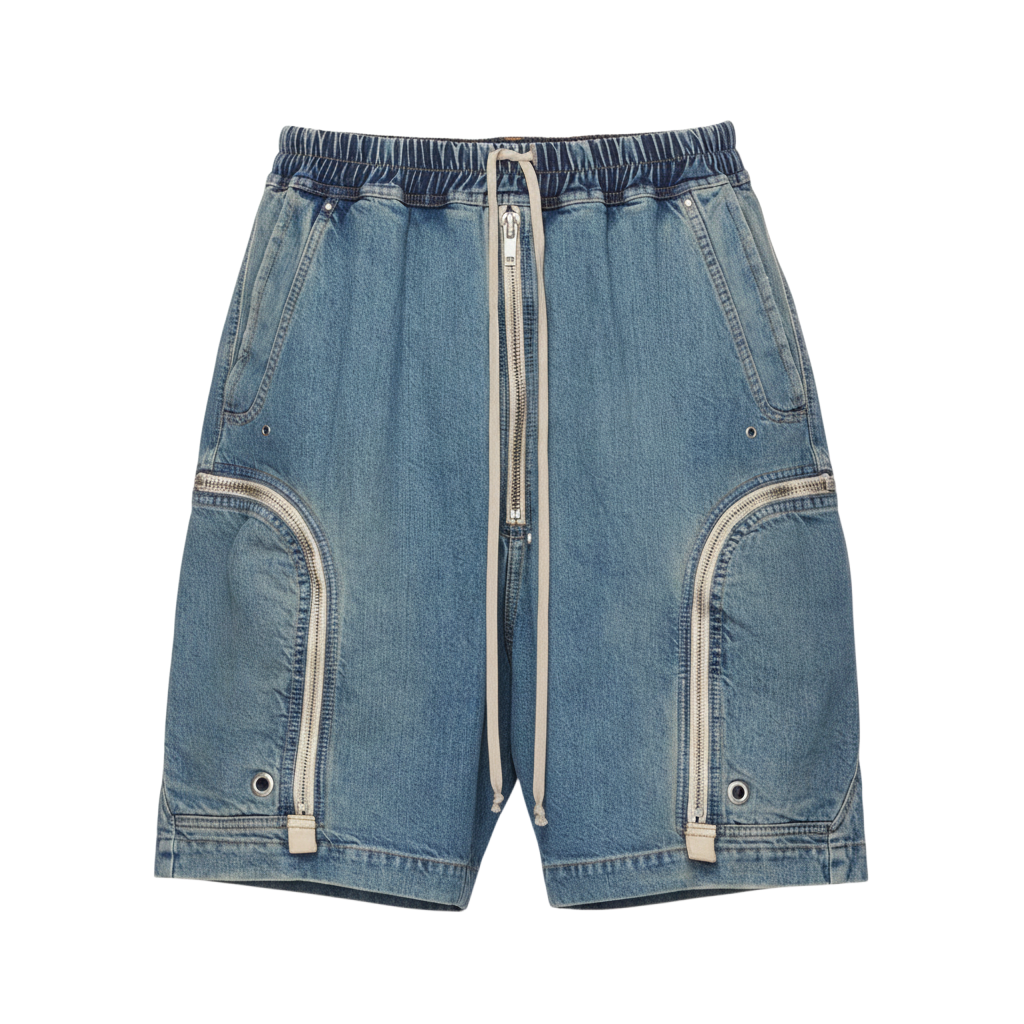 Rick Owens 'Bauhaus Pods' Indigo Jeans Shorts