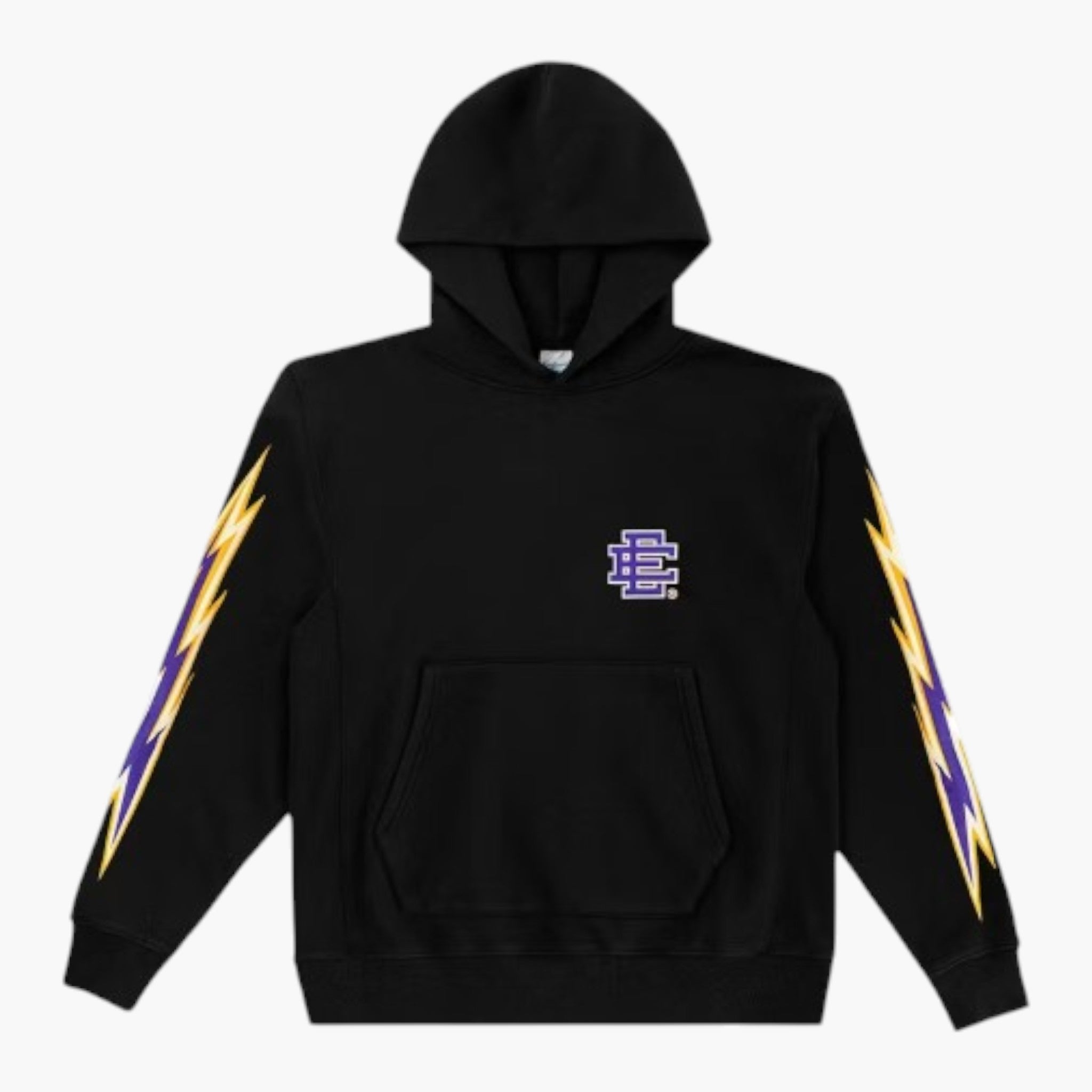 Eric Emanuel Black Purple & Yellow Bolt Hoodie