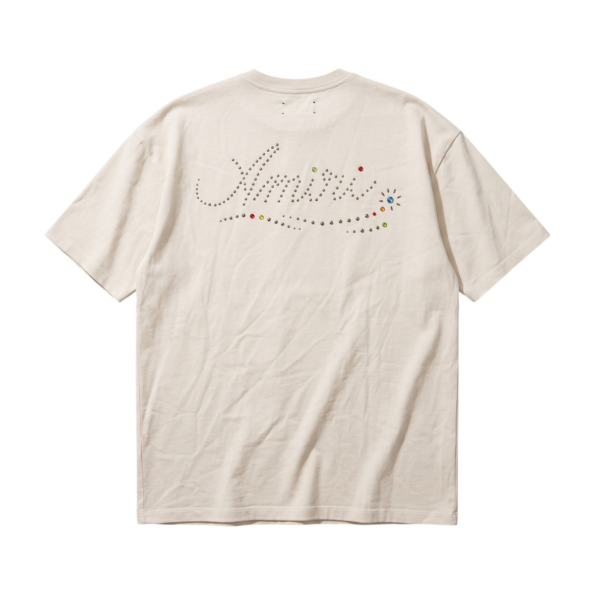 Amiri 'Stud Logo' Cream Tee