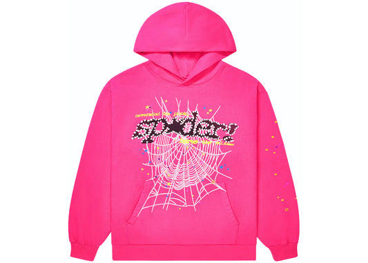 Sp5der Hoodie Hot Pink Punk V2