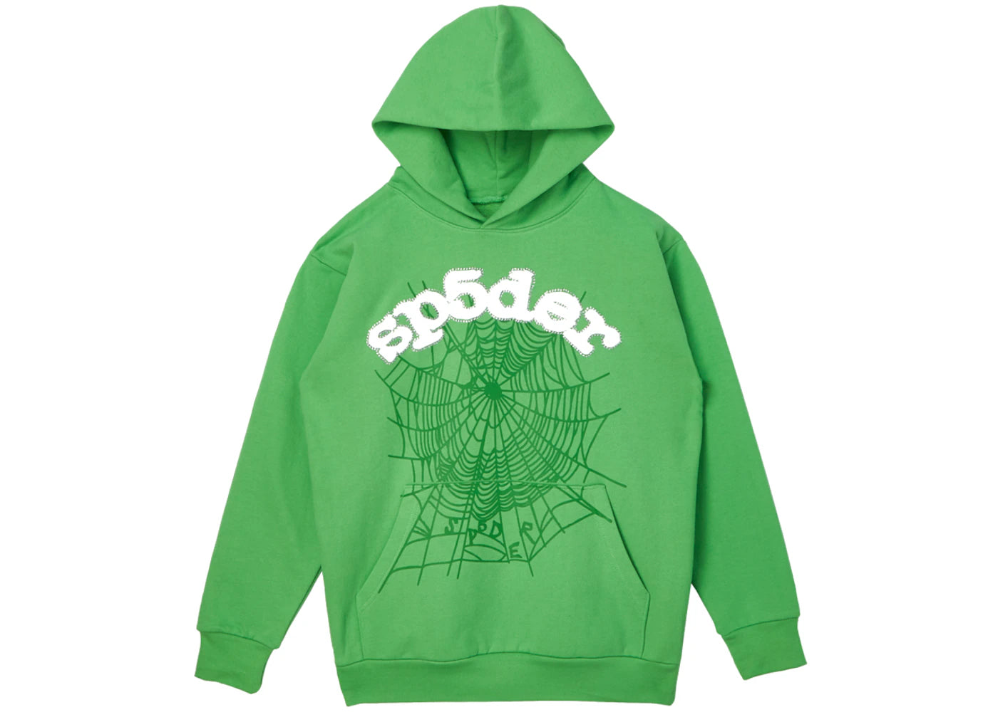 Sp5der Hoodie Lime Rhinestone