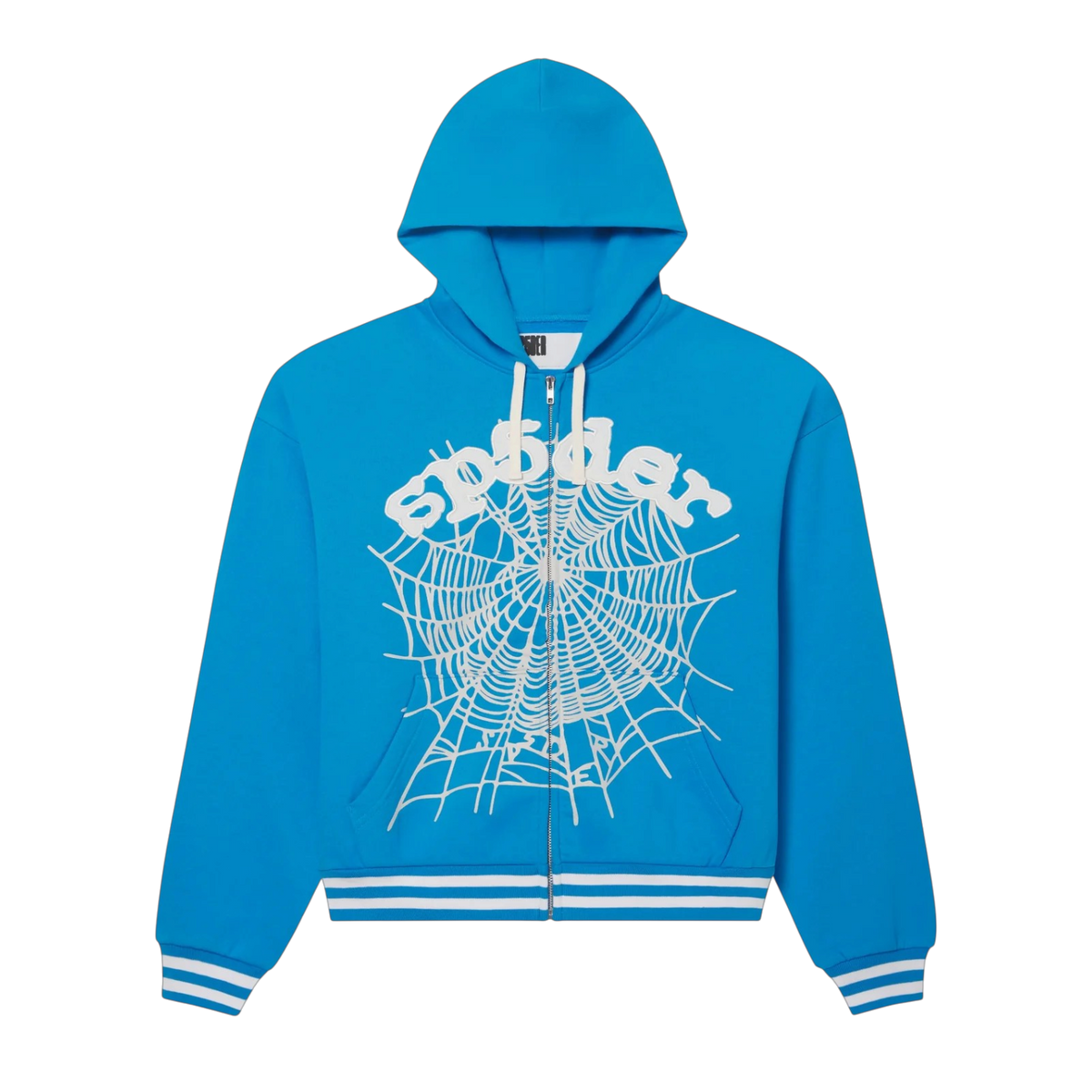 Sp5der 'Atlantic" OG Logo Stripe Zip Hoodie
