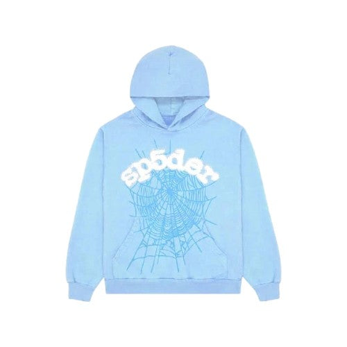 Sp5der 'OG Web' Sky Blue Hoodie