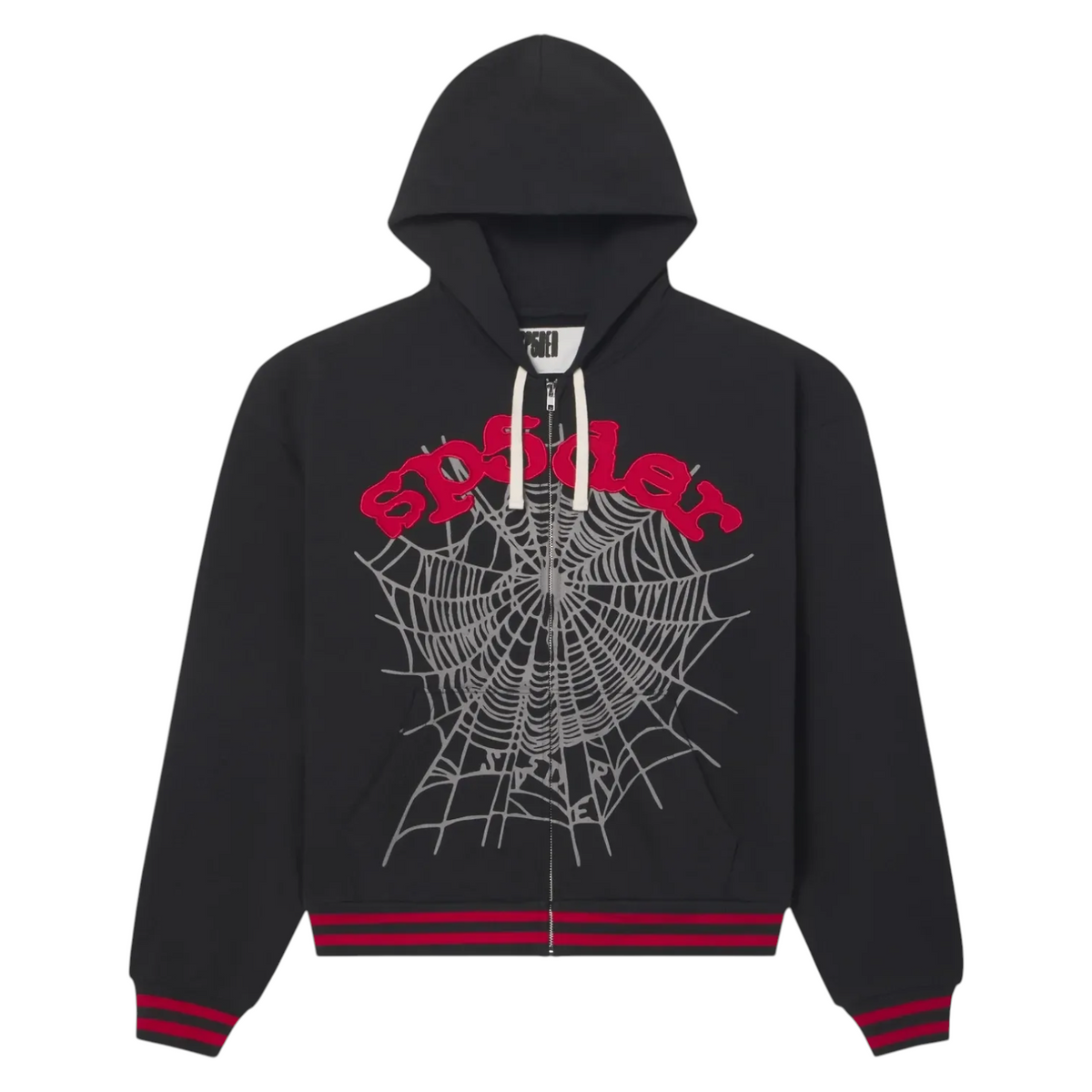 Sp5der 'Onyx" OG Logo Stripe Zip Hoodie
