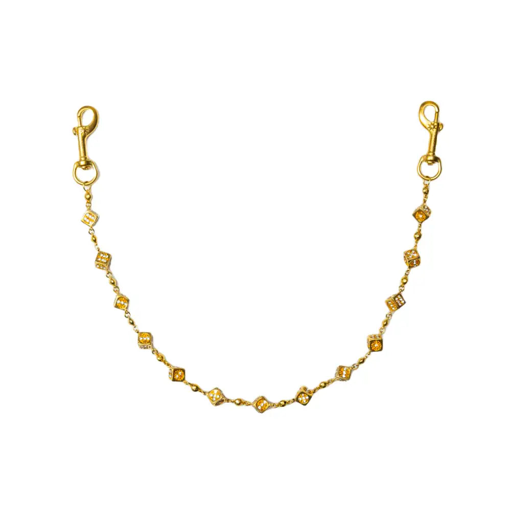 Starchain Wrld Gold Dice + Stones Keychain