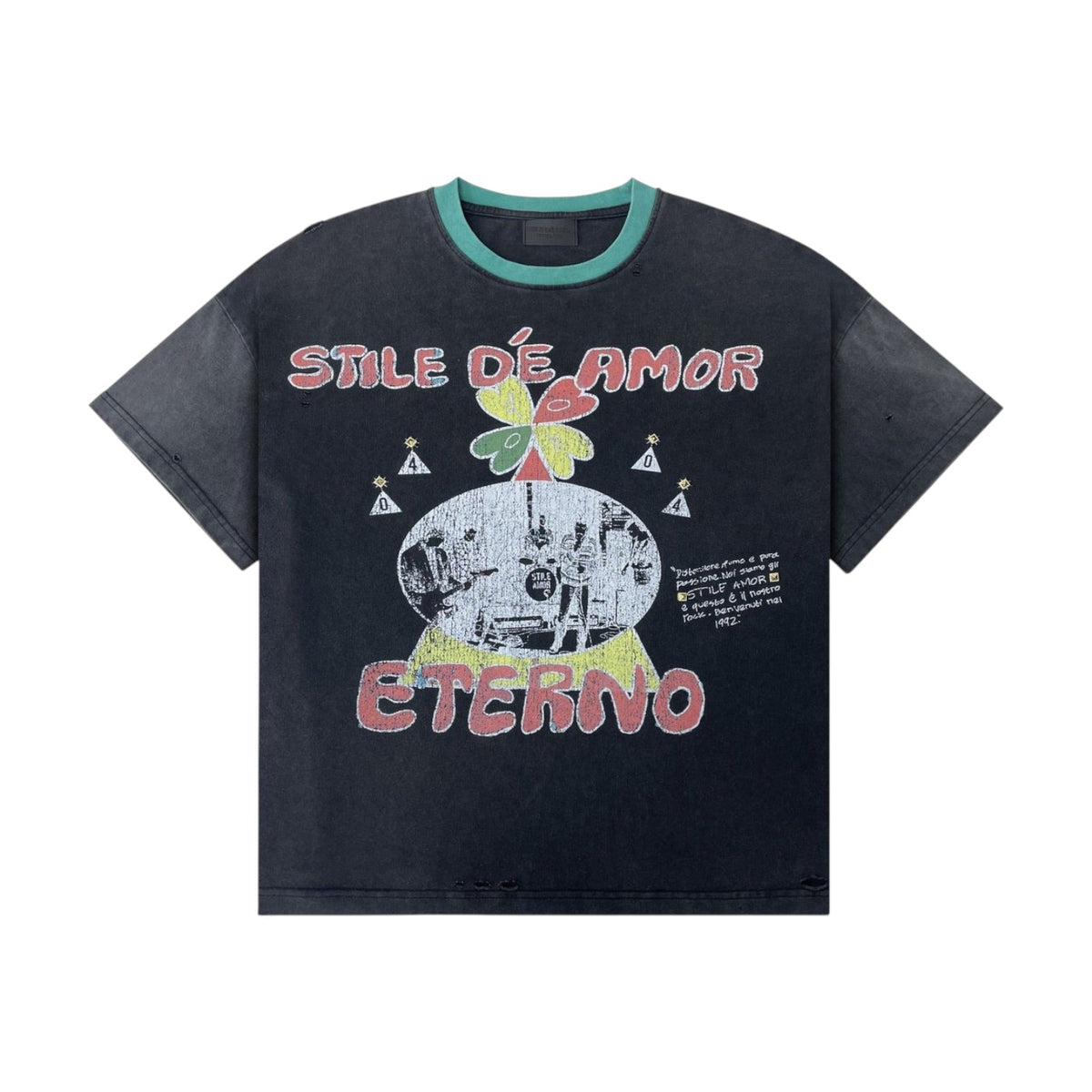 Stile De Amor 'Clover' Black Tee