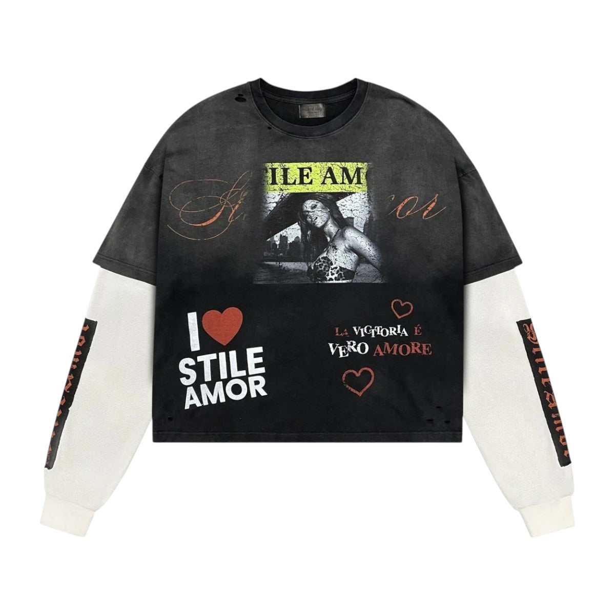 Stile De Amor 'LA Victorial' Black LS Tee