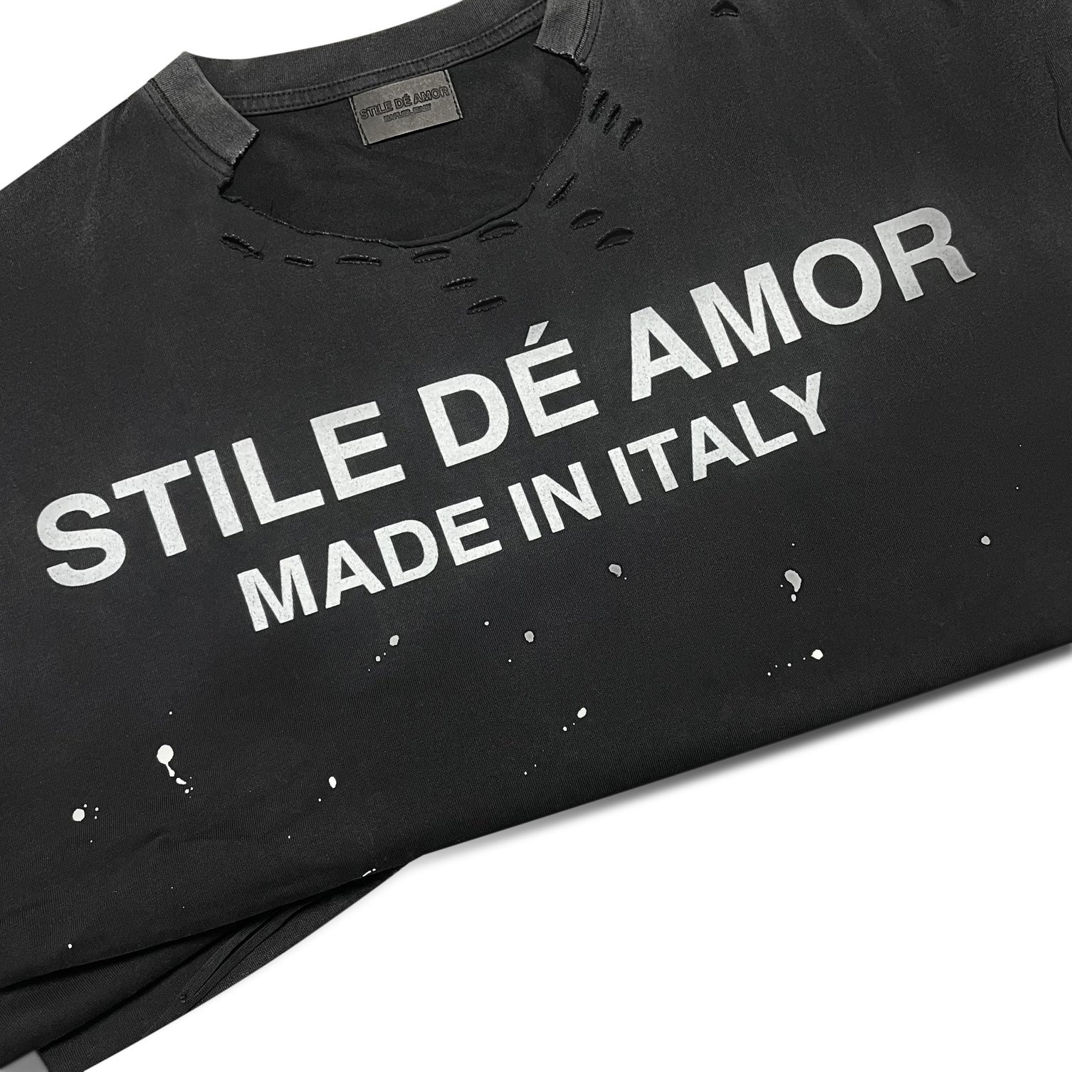 Stile De Amor 'Nero Su Bianco ' Black LS Tee