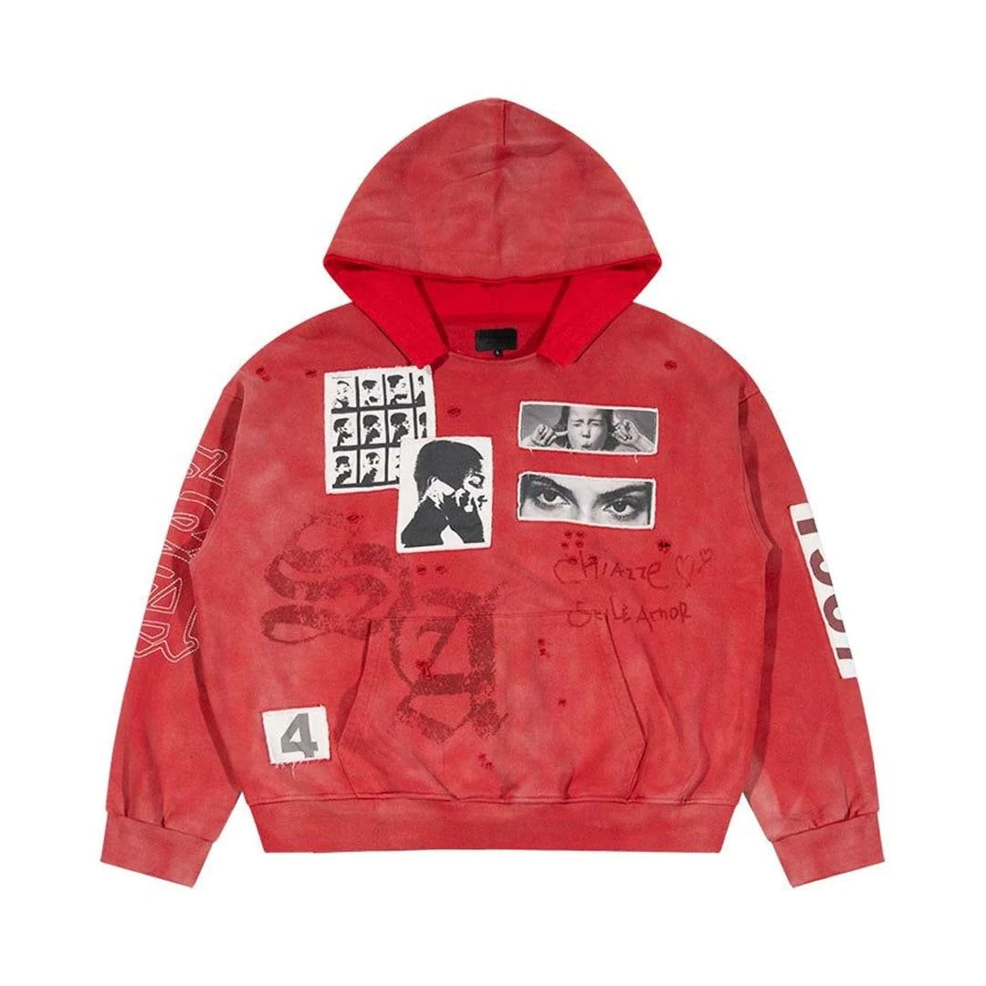 Stile De Amor 'Rosso' Red Hoodie