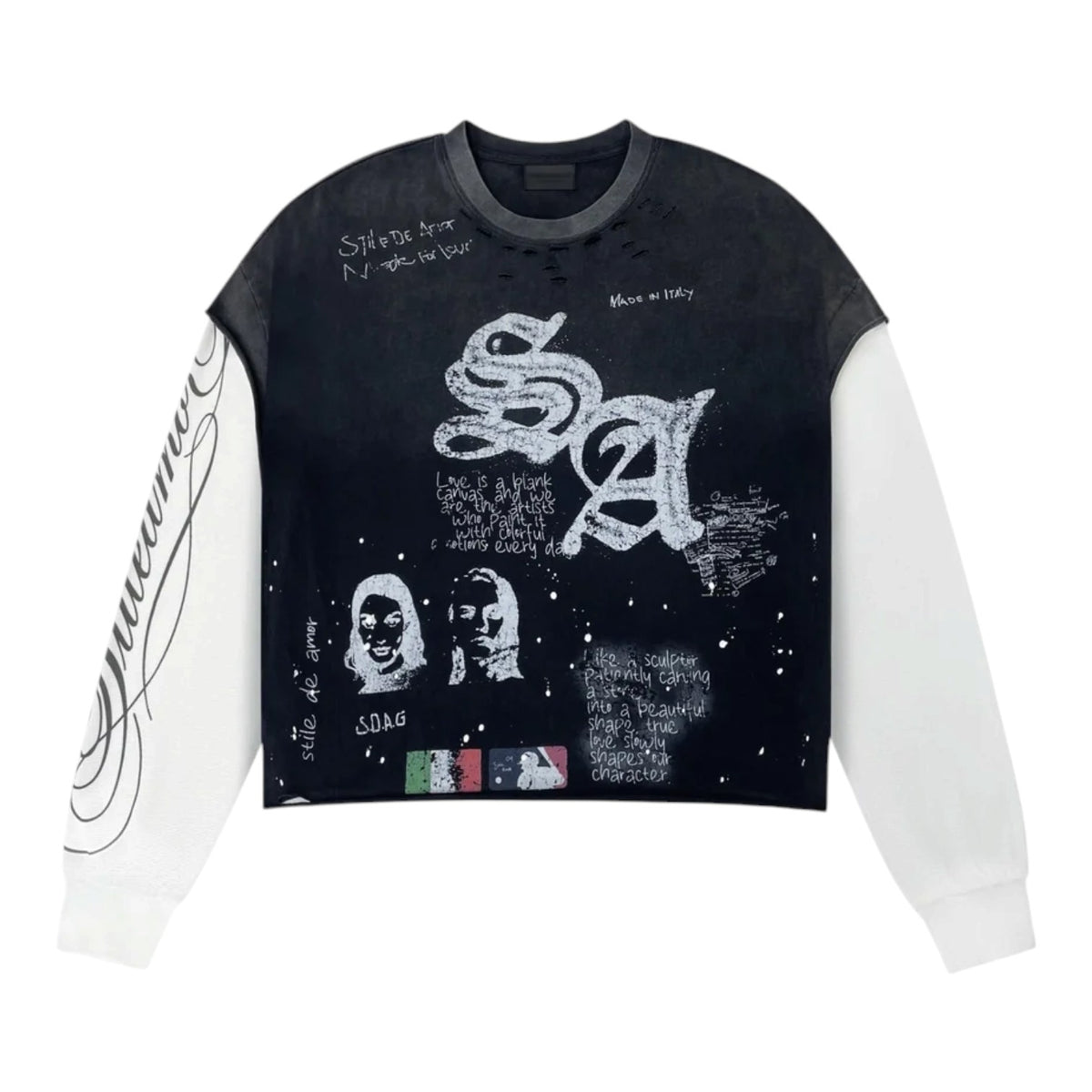 Stile De Amor 'Squadra SA' Black LS Tee
