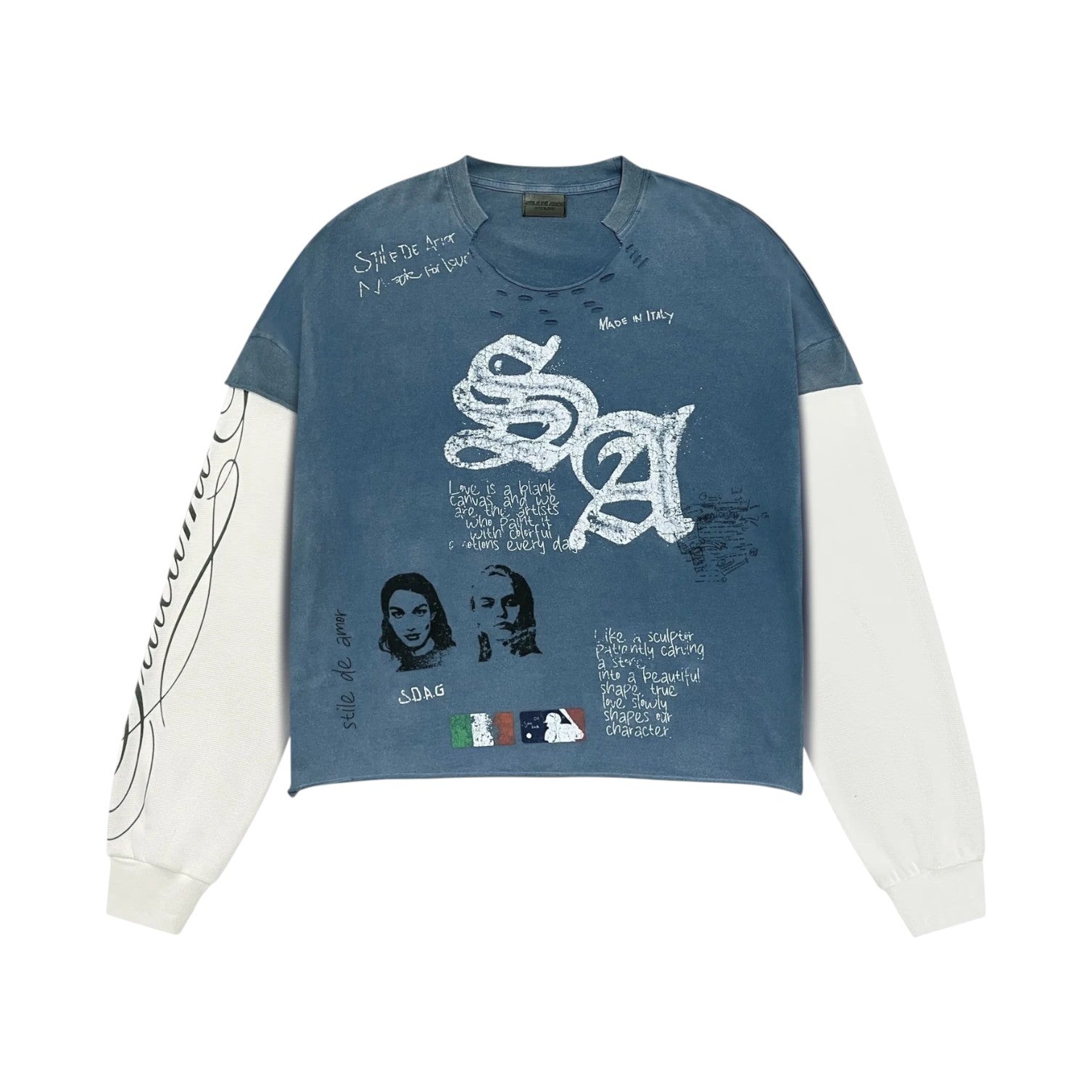 Stile De Amor 'Squadra SA' Blue LS Tee