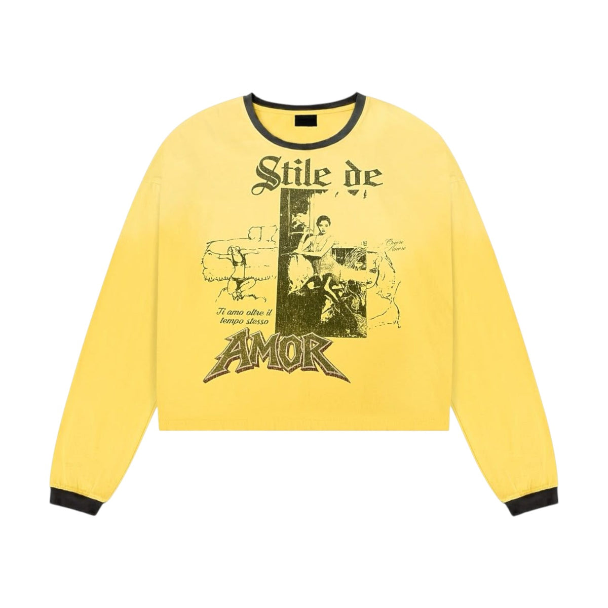 Stile De Amor 'Stresso' Yellow LS Tee