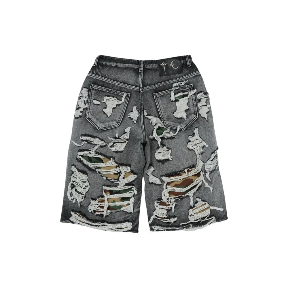 Thug Club 'Hell Camo' Black Jean Shorts