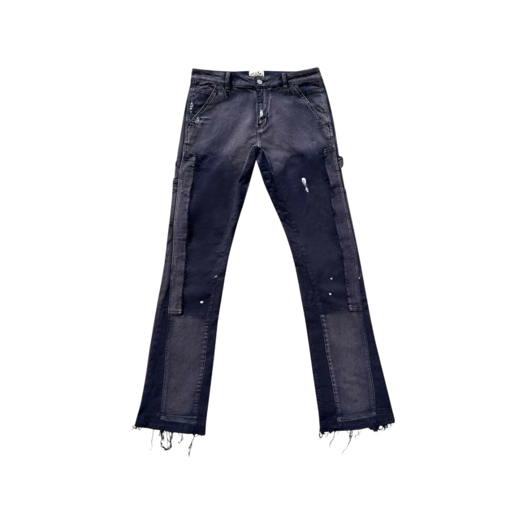 Triple Sevens 7 Flared Blue Denim Pants
