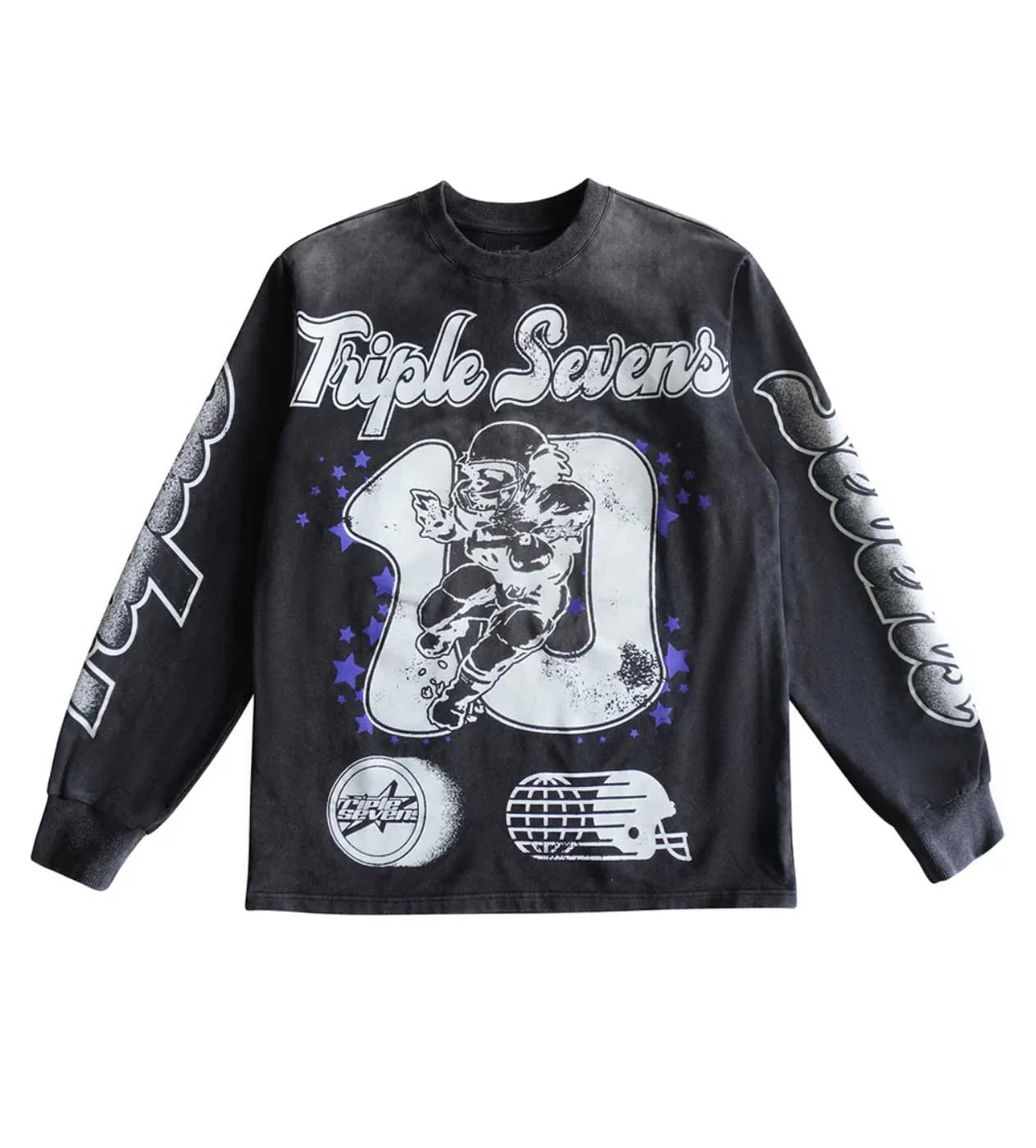 Triple Sevens 7 'All Star' Black & Purple LS Tee