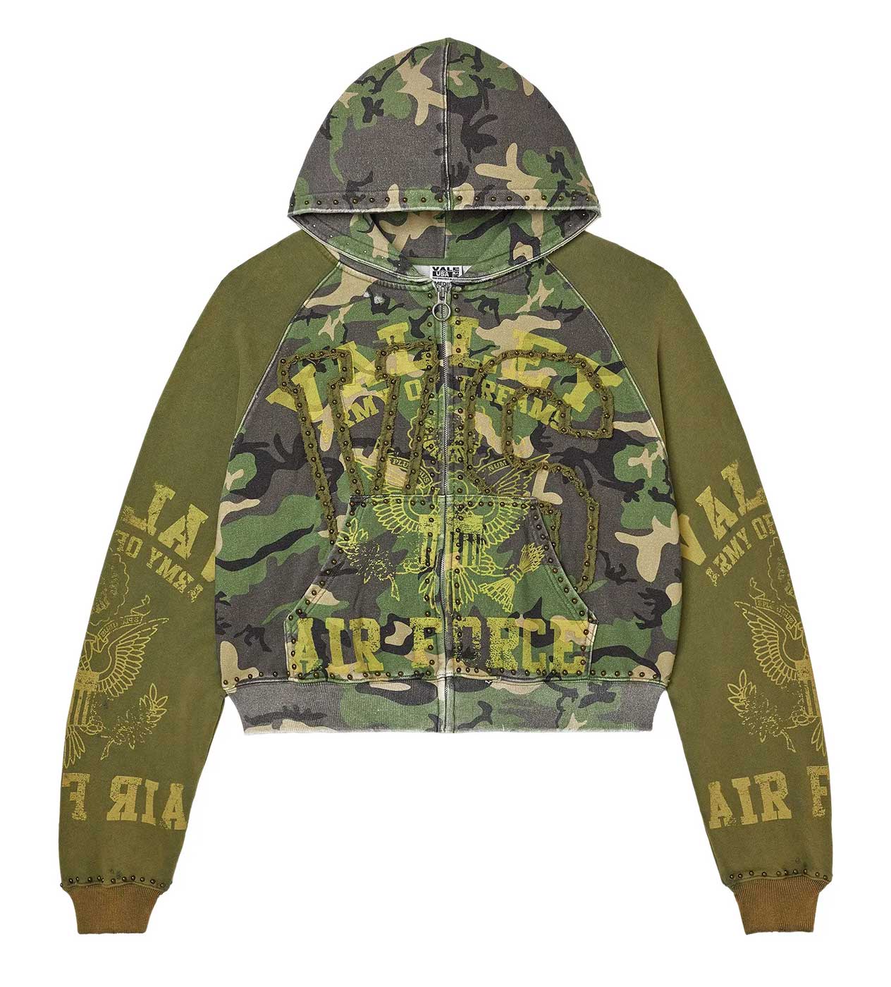 Vale Forever 'Camo Terrain' Green Zip Up Hoodie