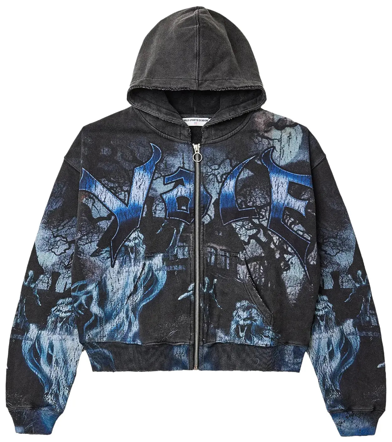 Vale Forever 'Casper' Black & Blue Zip Up Hoodie