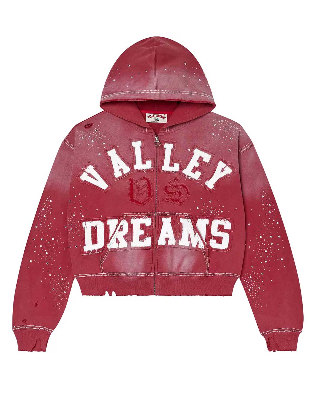 Vale Forever 'Classico' Ruby Red Zip Up Hoodie